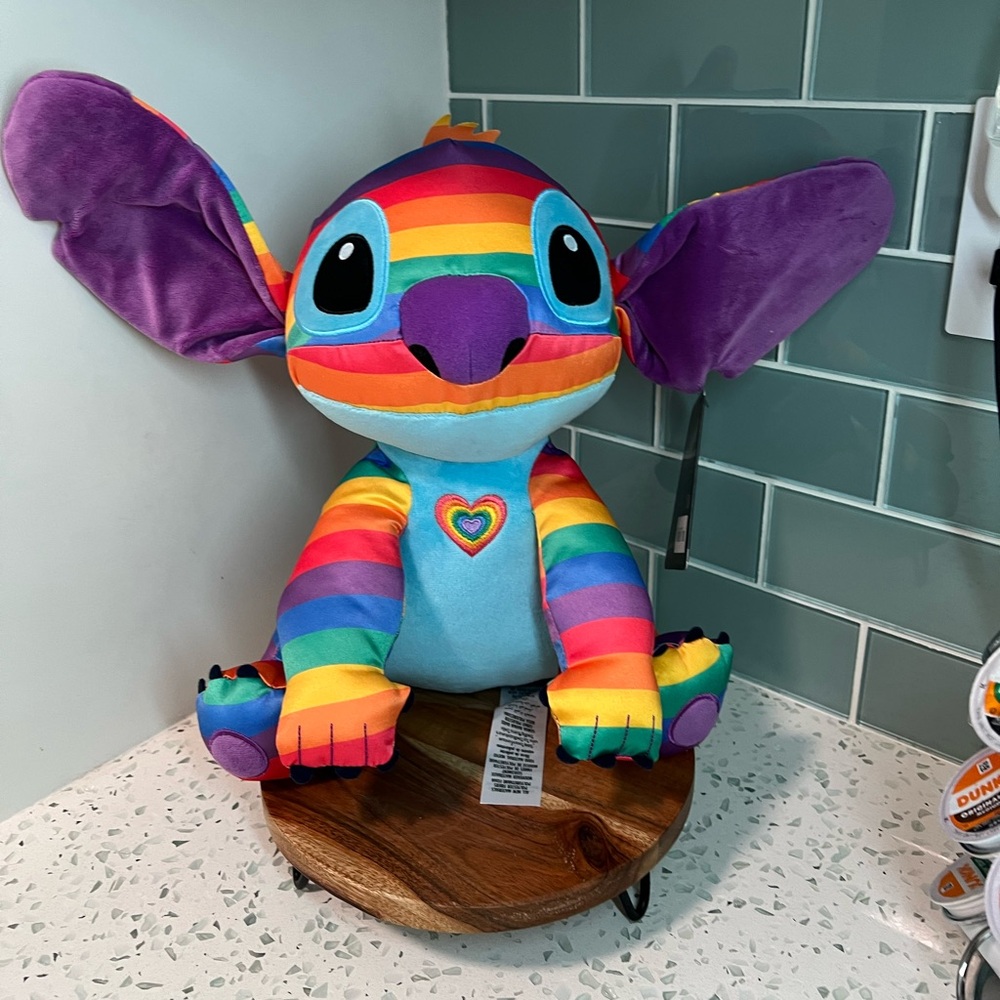 Nwt STITCH Pride Collection Plush Doll Rainbow Disney pride